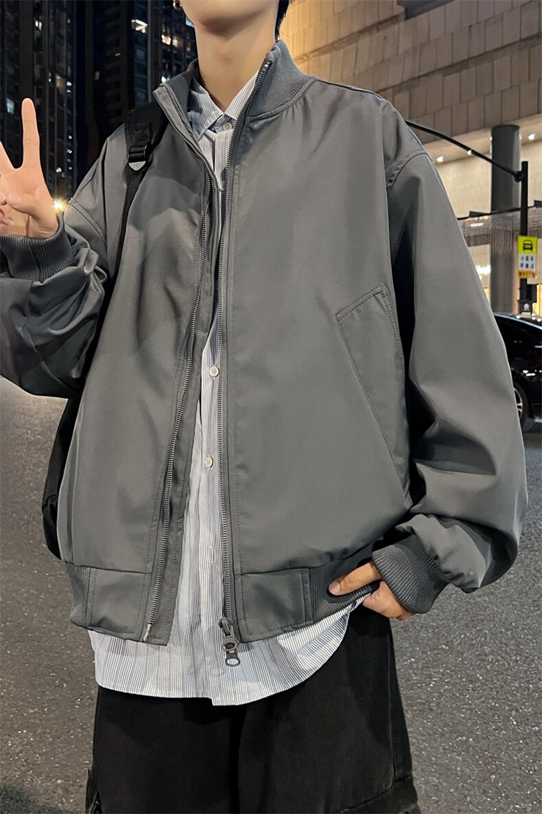 直播美式飞行员夹克男士潮流痞帅立领百搭工装外套6187-特P40,男装夹克,星座1403A