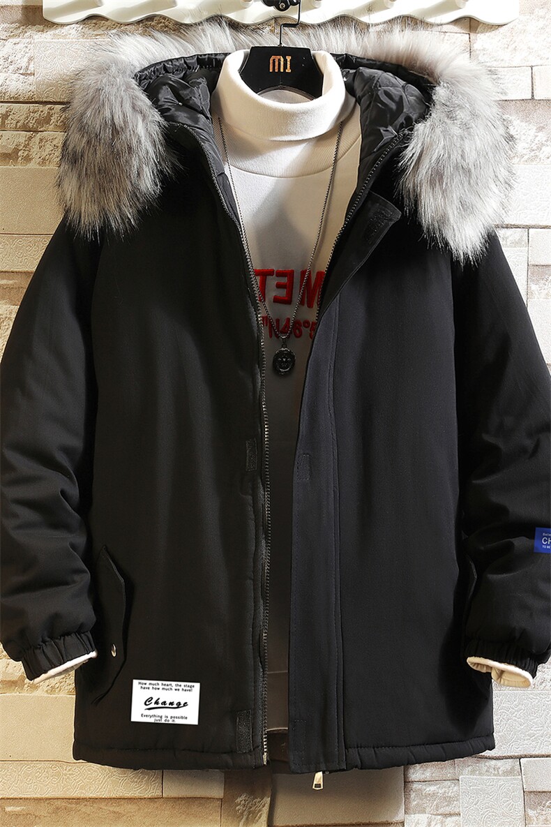 MM48062-P130冬季大毛领棉衣男士大码加厚棉袄男棉服砖墙,男装棉衣,电商A040A