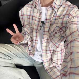 美式多巴胺穿搭格子衬衫男女休闲宽松衬衣 ZG28 P38图片