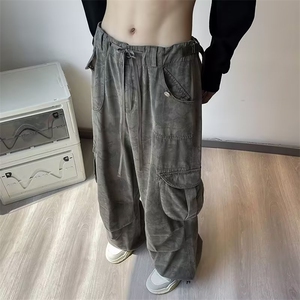 美式复古迷彩工装裤男款秋季新款潮牌百搭休闲阔腿裤 K7381-P56图片