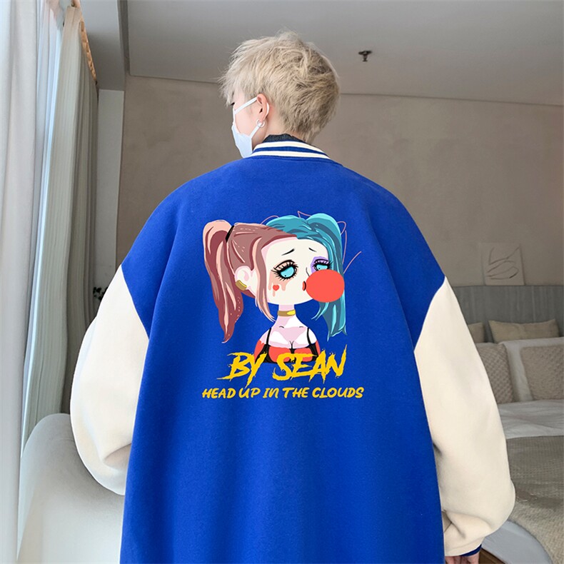 摇粒绒棒球服男大码开衫卫衣男夹克 BF86298-P65图片