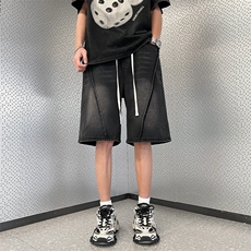 做旧水洗复古拼接牛仔短裤薄款宽松简约休闲五分裤，男装牛仔裤，星座410-6（原星座1304-1）