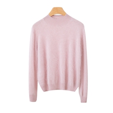 纯色气质百搭淑女半高领显白女士保暖毛衣拉绒羊绒衫，女装羊绒衫，万品羊绒