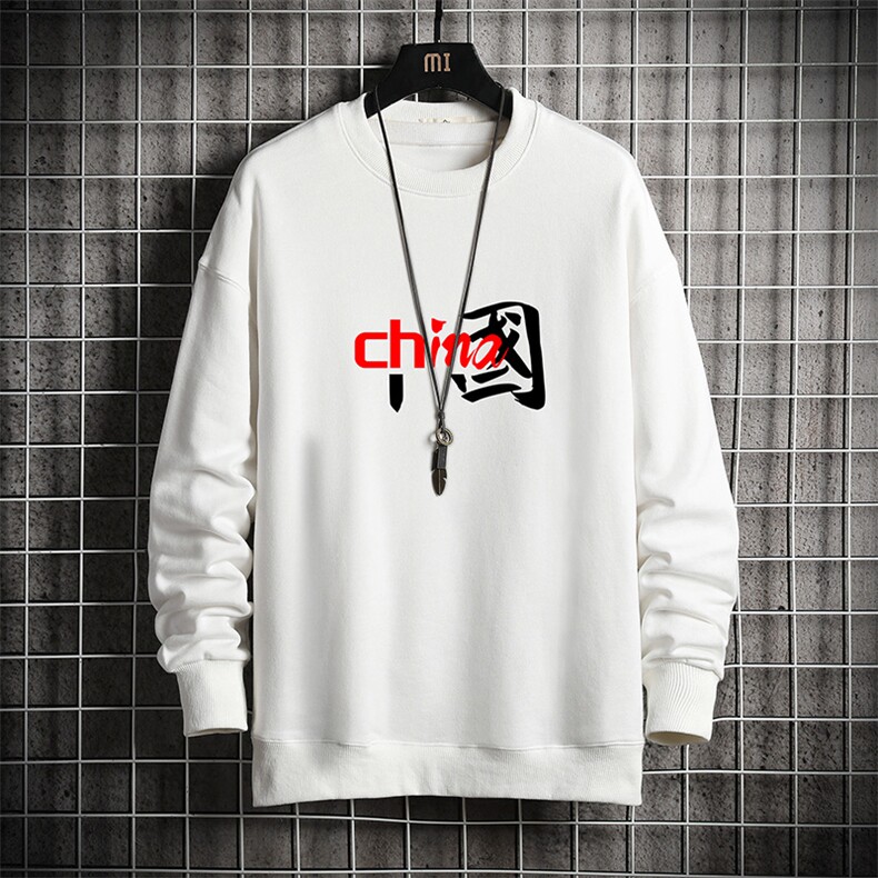 S6189-P28加绒款-P33秋季圆领卫衣男大码韩版宽松长袖外套网格,男装卫衣,电商A040A