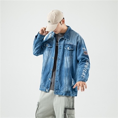JK818-p80M-5X无影墙ins牛仔夹克绣花破洞大码男日系CITYBOY，男装夹克，星座103A