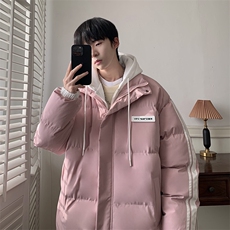 现货抖音得物供视频三防加厚羽绒假两件连帽棉衣外套棉服MY8082，男装棉衣，电商A486