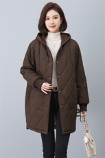2024年冬季长款连帽加绒加厚休闲女棉衣棉服，女装棉衣/棉服，悦见她
