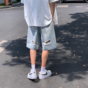 牛仔短裤男ins2026新款破洞潮流炸街五分裤夏季休闲裤子DK681-P35，男装牛仔裤，星座1008-2