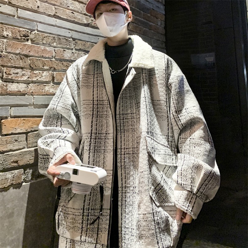 羊羔毛棉服男2025冬季新款休闲外套潮牌棉衣棉袄M199P120控158,男装棉衣,电商A157