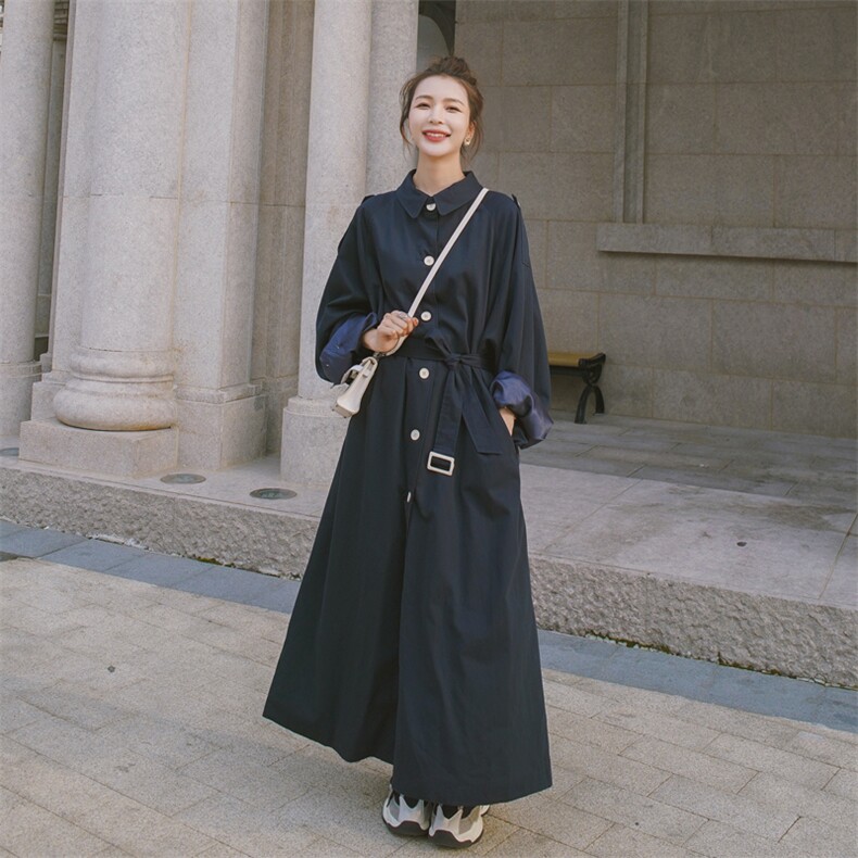 10号出货2021春秋季新款水洗棉风衣225-2025-P145（空198），女装风衣，浙宝225