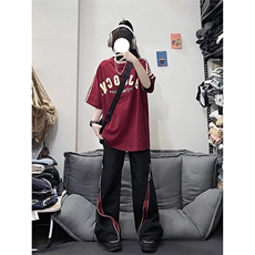 B221美式ins高街小众拼接宽松休闲登山裤冲锋裤LK23110-P65控88，男装休闲裤，电商B221