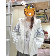 清纯可爱温柔风连帽毛毛羽绒棉服百搭宽松休闲保暖外套M7876，男装棉衣，星座1116A（原606A-3）