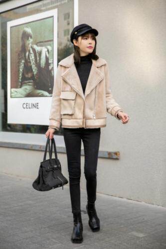 现货供应：紫貂绒皮毛一体外套，女装，拉思维加丝