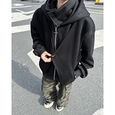 DP9978-P68重磅假两件开衫卫衣男连帽秋冬款廓形美式复古高街外套，男装卫衣，电商C233