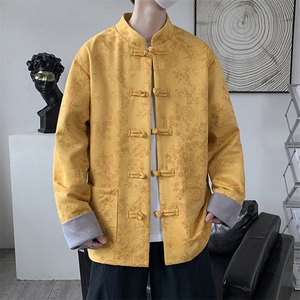 男士外套麂皮绒印花夹克盘扣立领唐装风 XZ1512-2507-P85图片