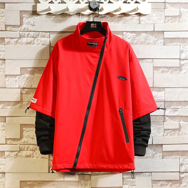 7XL-M加肥加大码立领夹克男2023秋季新款帅气本命年红色外套控98,男装夹克,钱塘717(原712)