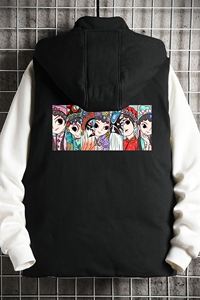 京剧脸谱风棉马甲大码加厚棉背心男坎肩男网格MJ47250-P80图片