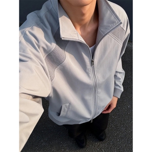 网图 改夹克 潮牌美式解构立领棒球服夹克男春秋外套特P40图片