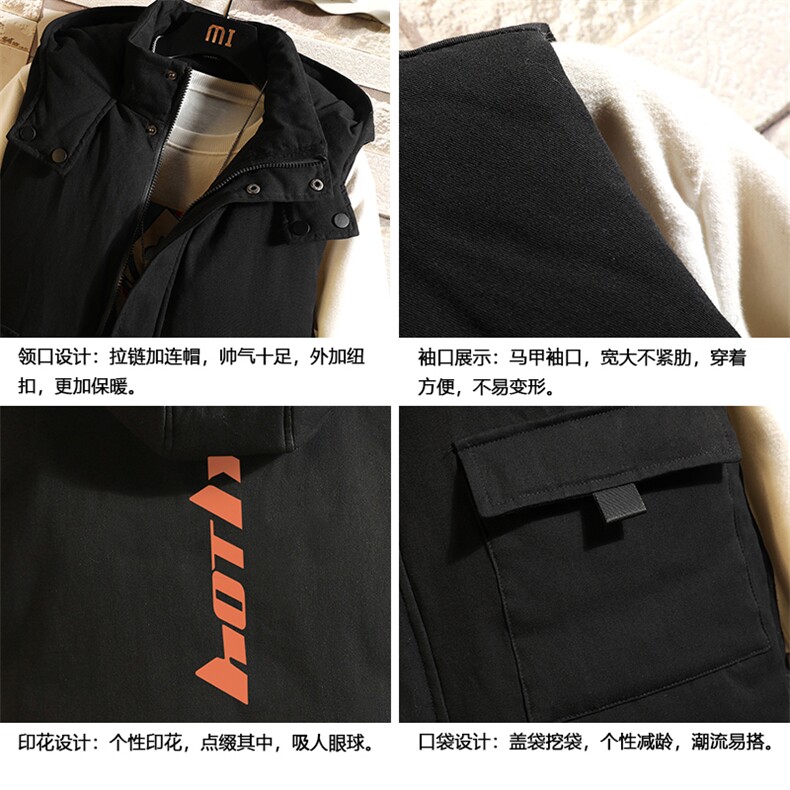MJ47006-P80棉马甲男士大码加厚棉背心男坎肩男砖墙挂拍,男装背心/马甲,电商A040A