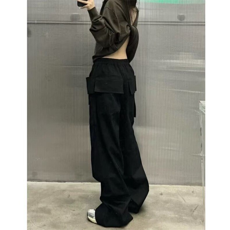 W9300-P53网图现货春季新款暗黑风机车双环针织宽松休闲百搭长裤,男装休闲裤,星座1608-2