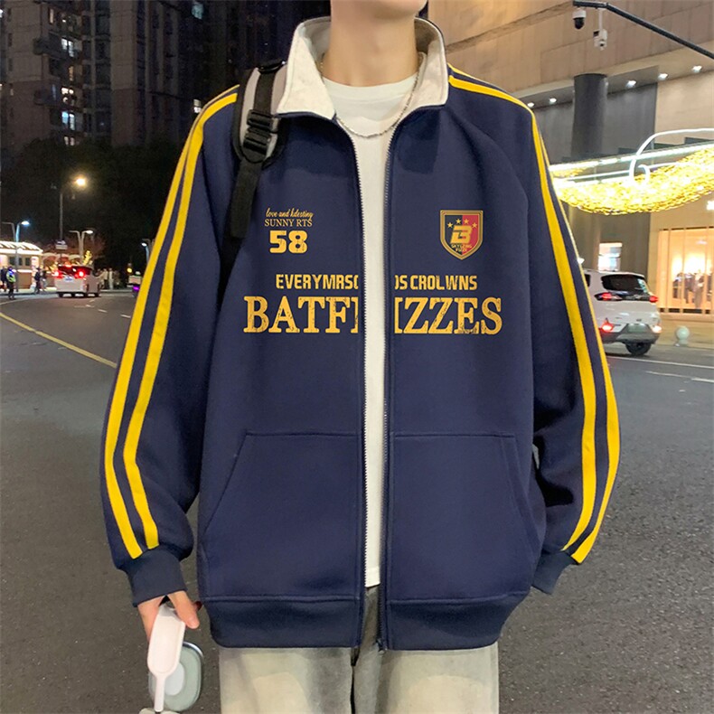 H239P55加绒P65重磅卫衣男士立领拉链开衫运动外套休闲上衣,女装短外套,星座304A-1