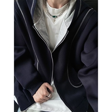 潮牌秋季复古开衫连帽卫衣外套男女宽松基础百搭休闲帽衫，女装短外套，星座506A