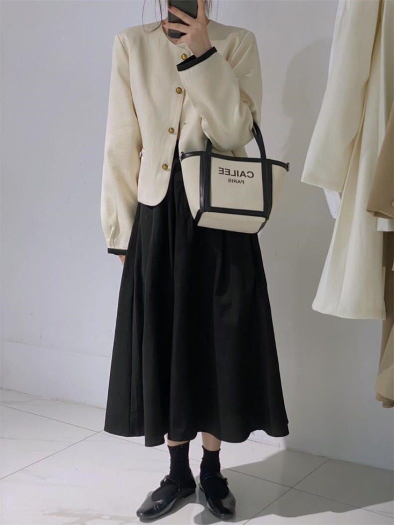 可脱卸娃娃领小香外套，其它，驿谷