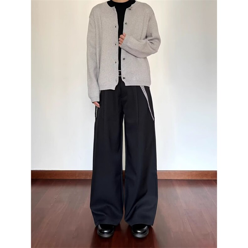 1506/QAS1110/P49新款宽松休闲裤男韩版潮流薄款坠感阔腿拖地长裤,男装休闲裤,星座1506