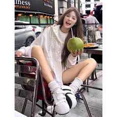 白色开衫卫衣男女2025秋季新款宽松外套高街设计感印花上衣，女装短外套，星座506A