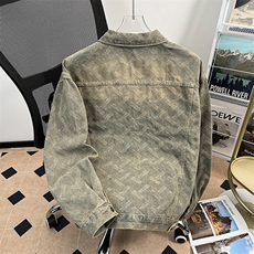 重工秋款男牛仔夹克衫刀割毛刺复古宽松外套JK8872P70，男装工装外套，星座1013-1