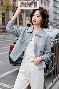 2025年春季现货时尚潮流女装精品皮衣外套图片