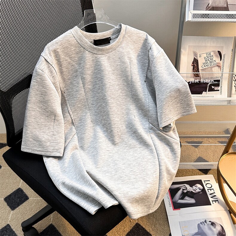 美式复古圆领短袖T恤男女夏日宽松棉上衣服T0511-P35,男装T恤,星座308B-1