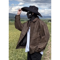 网图切片美拉德复古皮衣男PU皮夹克机车服外套J8926-P85，男装夹克，星座1213