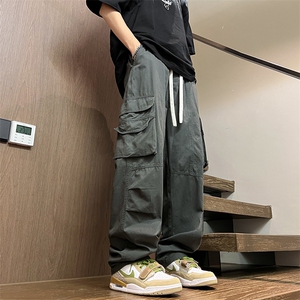 2025春夏款港风纯棉宽松休闲百搭工装裤休闲裤K24121-P55图片