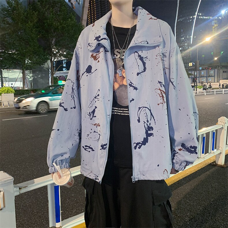 春秋季潮流男装帅气印花大码宽松休闲夹克JK0160-P46,男装夹克,星座308B-2