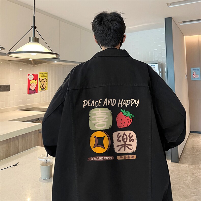 牛仔夹克男大码牛仔外套男茄克 NJ77322-P60加绒款-P75图片