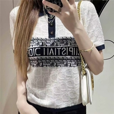 淑女都市黑白拼接字母印花polo短袖衫，女装T恤，羿纯羊绒高端店
