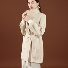 2025年秋季时尚百搭通勤简约休闲双面呢子大衣，女装双面呢大衣，琳尚羊绒