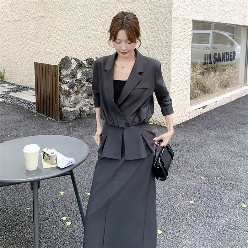 秋装新款设计感韩系西装半裙套装F665-P165-K248,女装套装/套裙,2C255