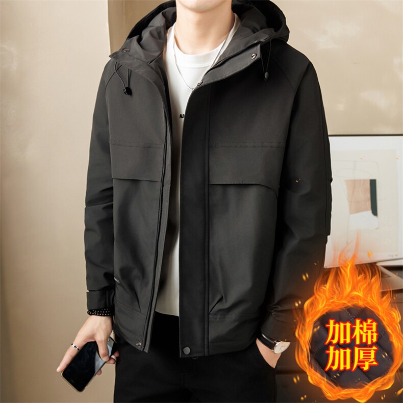 热卖主推男士工装连帽加棉加厚防寒保暖夹克免疫外套190P105,男装夹克,电商B226