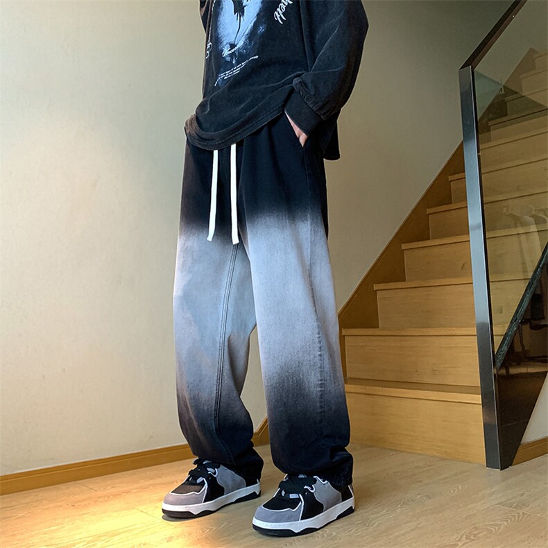 K6603-P55控68！美式复古高街vibe风渐变色牛仔裤男,男装牛仔裤,电商B369（原A024）