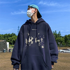 抖音得物供货可提供视频春装重磅美式宽松连帽卫衣DL2452，男装卫衣，电商A486-1