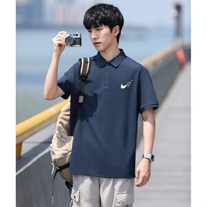 NP01男女休闲印花短袖夏季POLO衫学生团队服文艺TEE恤衫大码简约图片