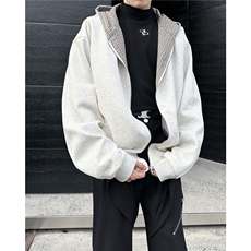 美式双面穿格子连帽外套男春秋棒球服夹克上衣拉链卫衣Y7061/P73，男装夹克，星座506