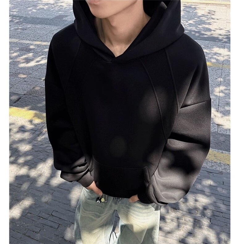 连帽卫衣男新款美式重磅纯色套头帽衫上衣外套513AWY2361特P35,女装短外套,星座513A