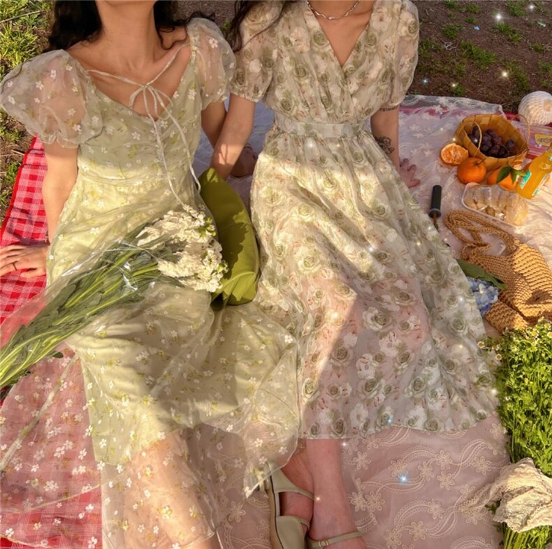 剪花温柔风连衣裙，女装连衣裙，Mu Mu