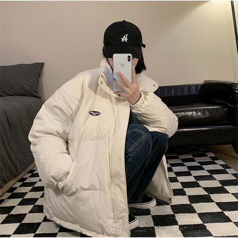 2025秋冬季立领女韩版宽松显瘦羊羔毛羽绒棉服面包服加厚保暖外套,男装棉衣,星座506A