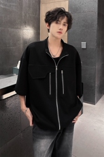 夏季宽松美式短袖T恤潮开衫设计感小众半袖XZ808B-WH029-P50，男装T恤，星座808B
