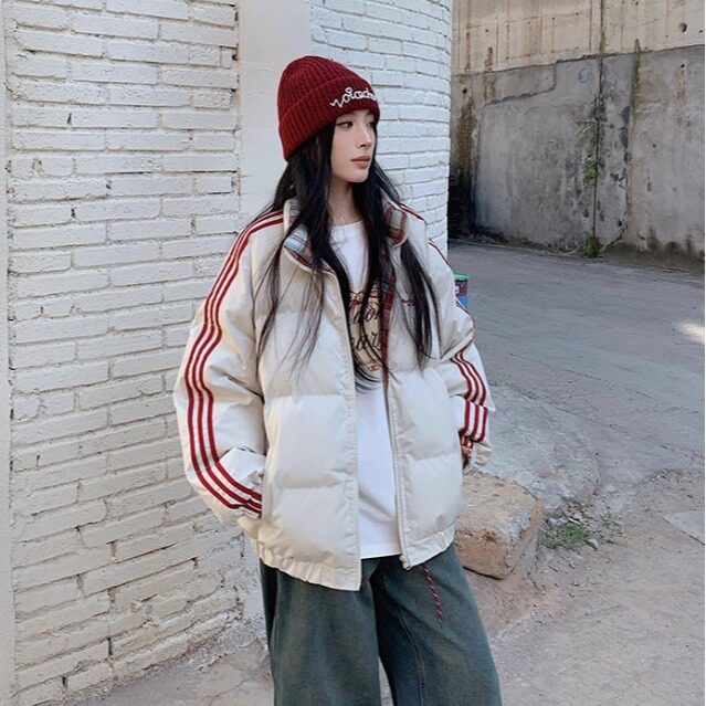 棉服男女款冬季新款保暖立领棉袄子外套情侣棉衣 网络图图片