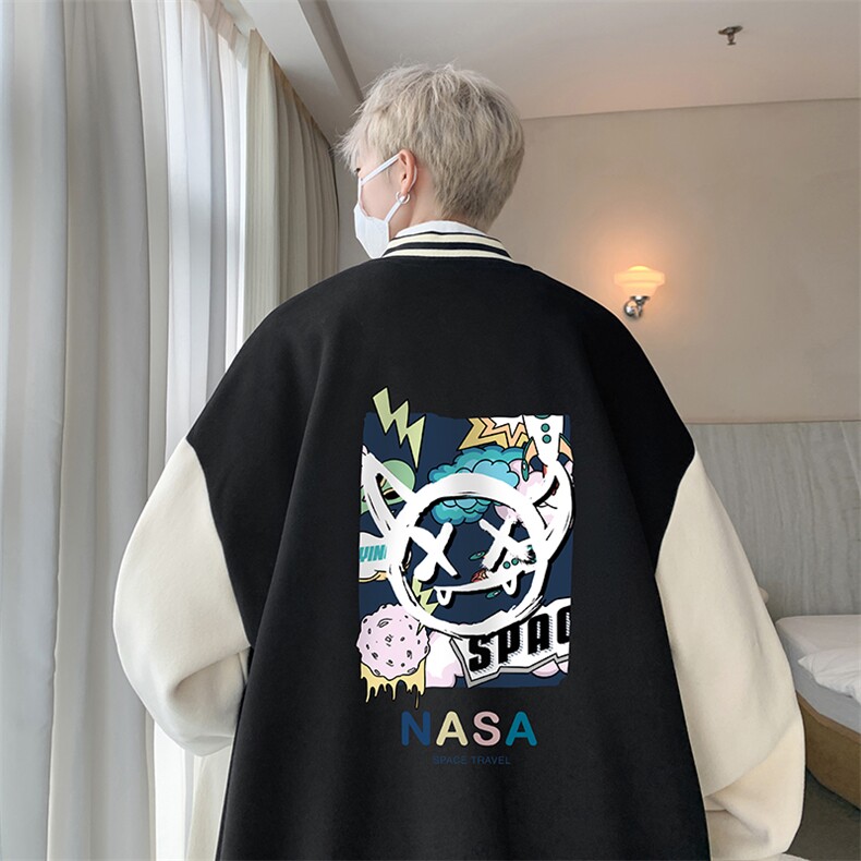 摇粒绒棒球服男大码开衫卫衣男夹克BF86275-P65,男装夹克,电商A040